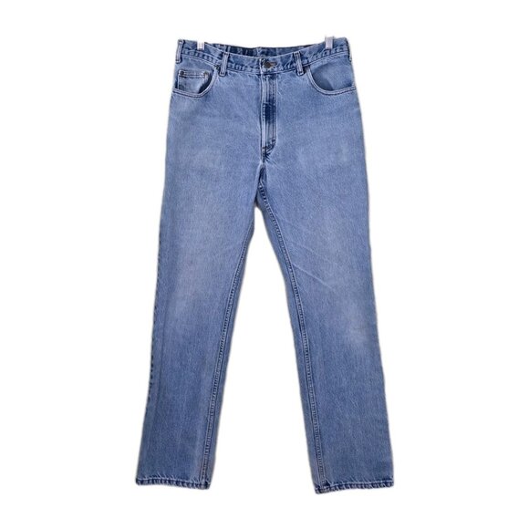 Blue Bay Jeans VTG Mens 34x34 (33) Blue Straight Leg Cotton Western Distressed - Picture 1 of 16